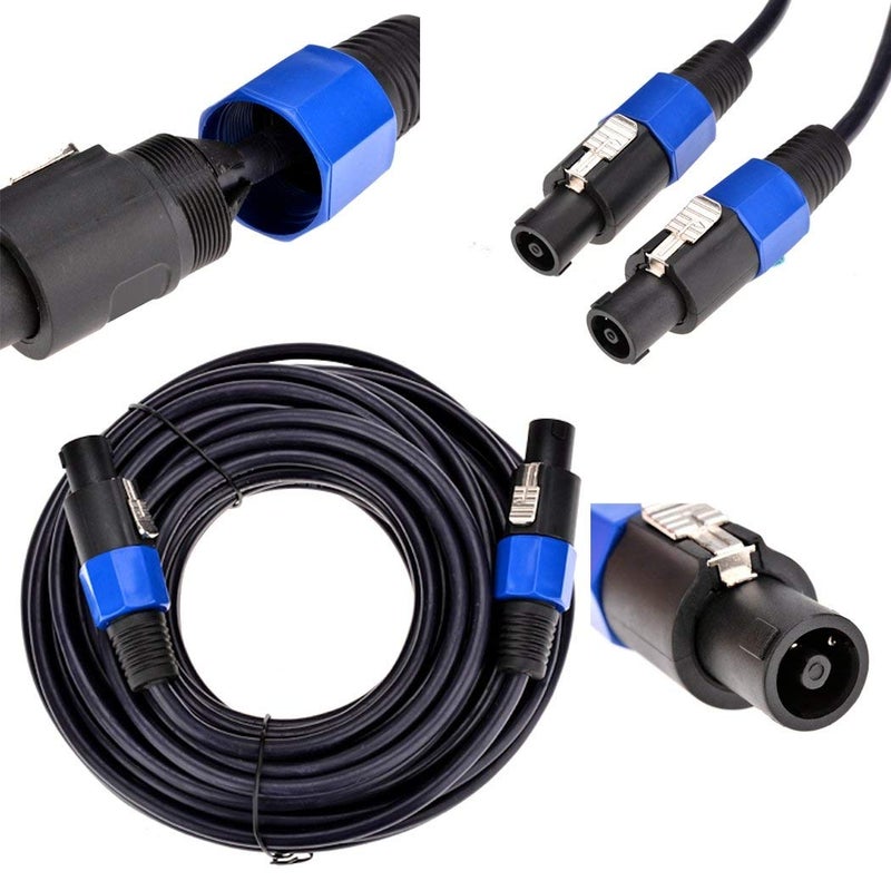 Yuyaokk 2Pack 25 ft Male Speakon to Speakon Cables, Professional 12 Guage AWG Audio Cord DJ Speaker Cable Wire with Twist Lock - 2 Conductor. - Image 2